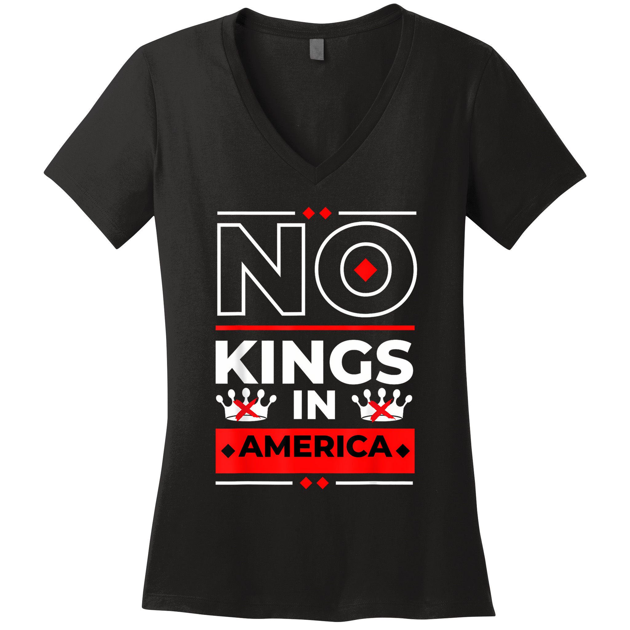 No Kings In America We The People Political Women's V-Neck T-Shirt