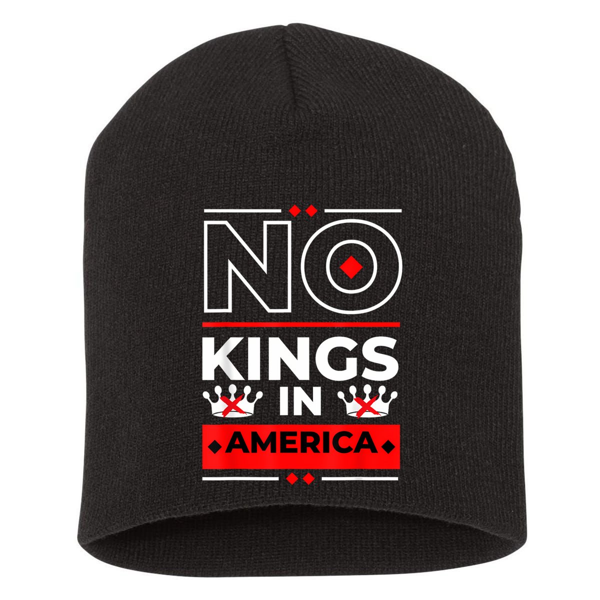 No Kings In America We The People Political Short Acrylic Beanie