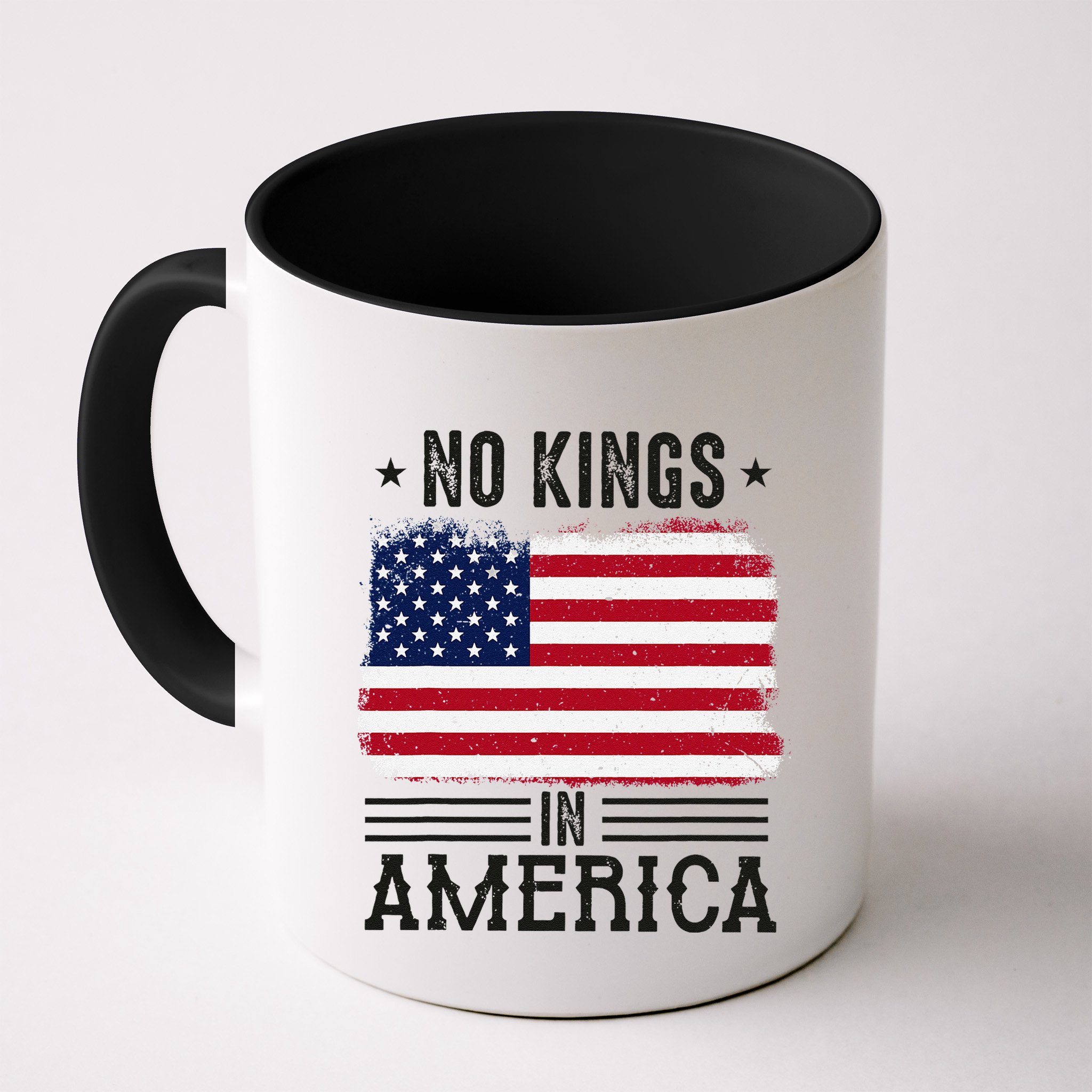 No Kings In America Flag Protest Save Democracy Mug