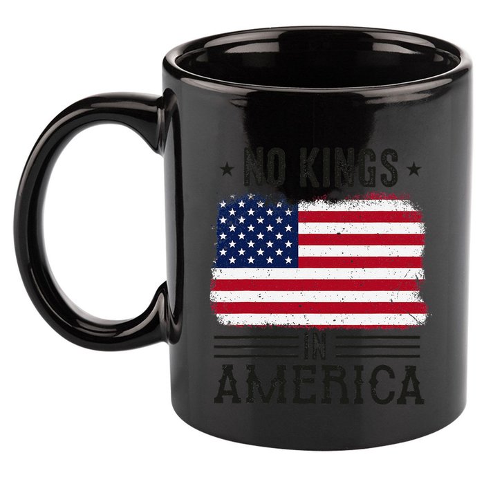 No Kings In America Flag Protest Save Democracy 11oz C Handle Ceramic Mug