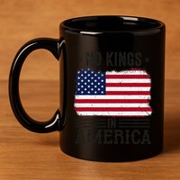 No Kings In America Flag Protest Save Democracy 11oz C Handle Ceramic Mug