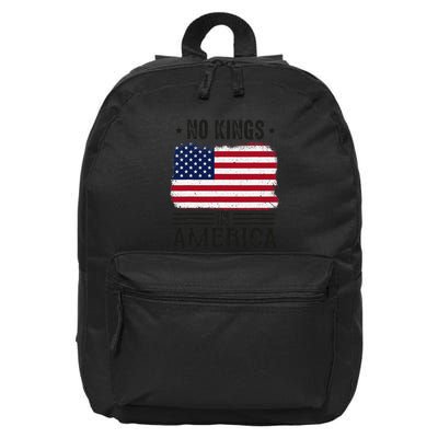 No Kings In America Flag Protest Save Democracy 16 in Basic Backpack