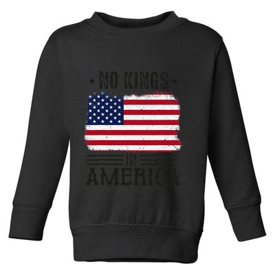 No Kings In America Flag Protest Save Democracy Toddler Sweatshirt
