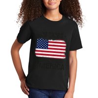 No Kings In America Flag Protest Save Democracy Kids T-Shirt