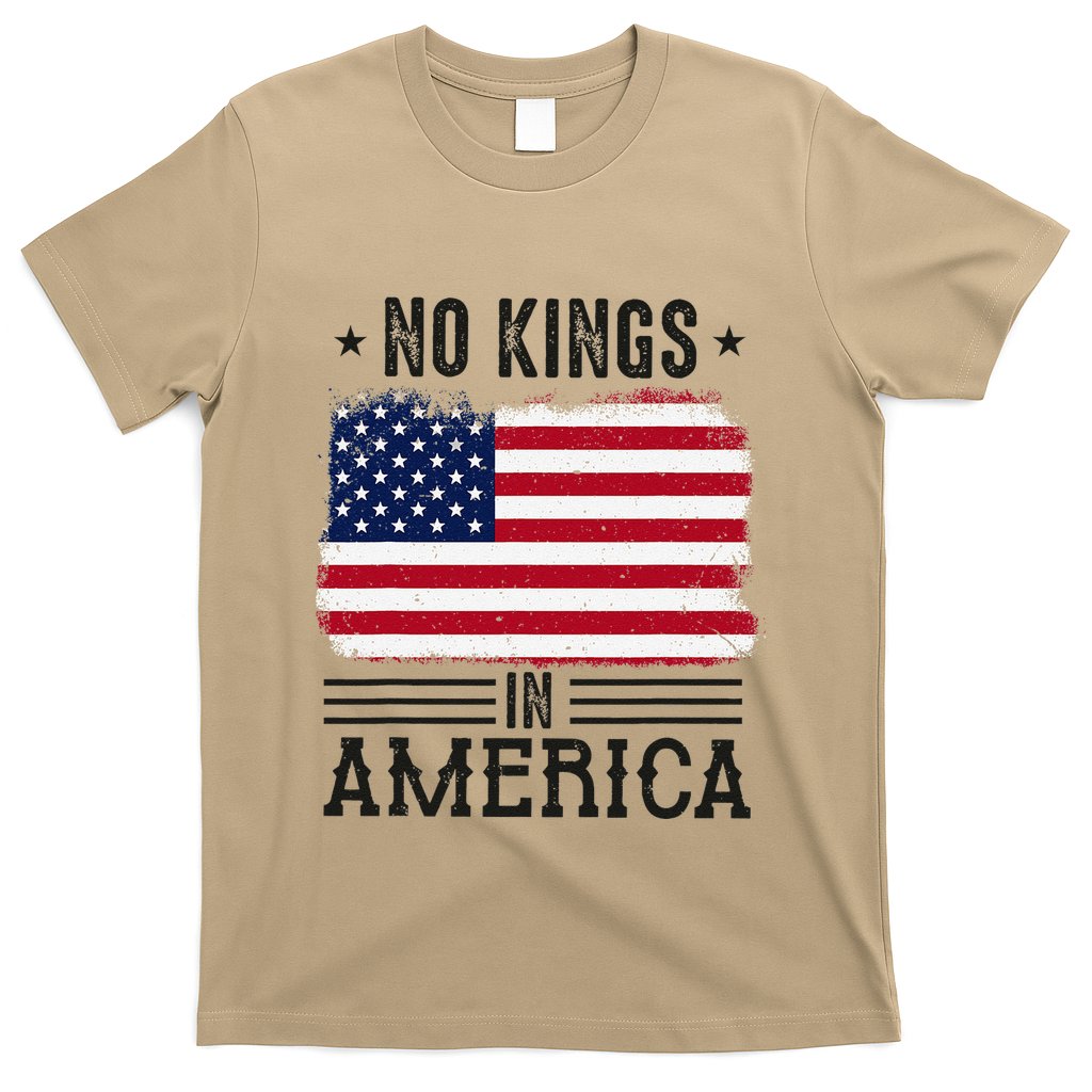 No Kings In America Flag Protest Save Democracy T-Shirt