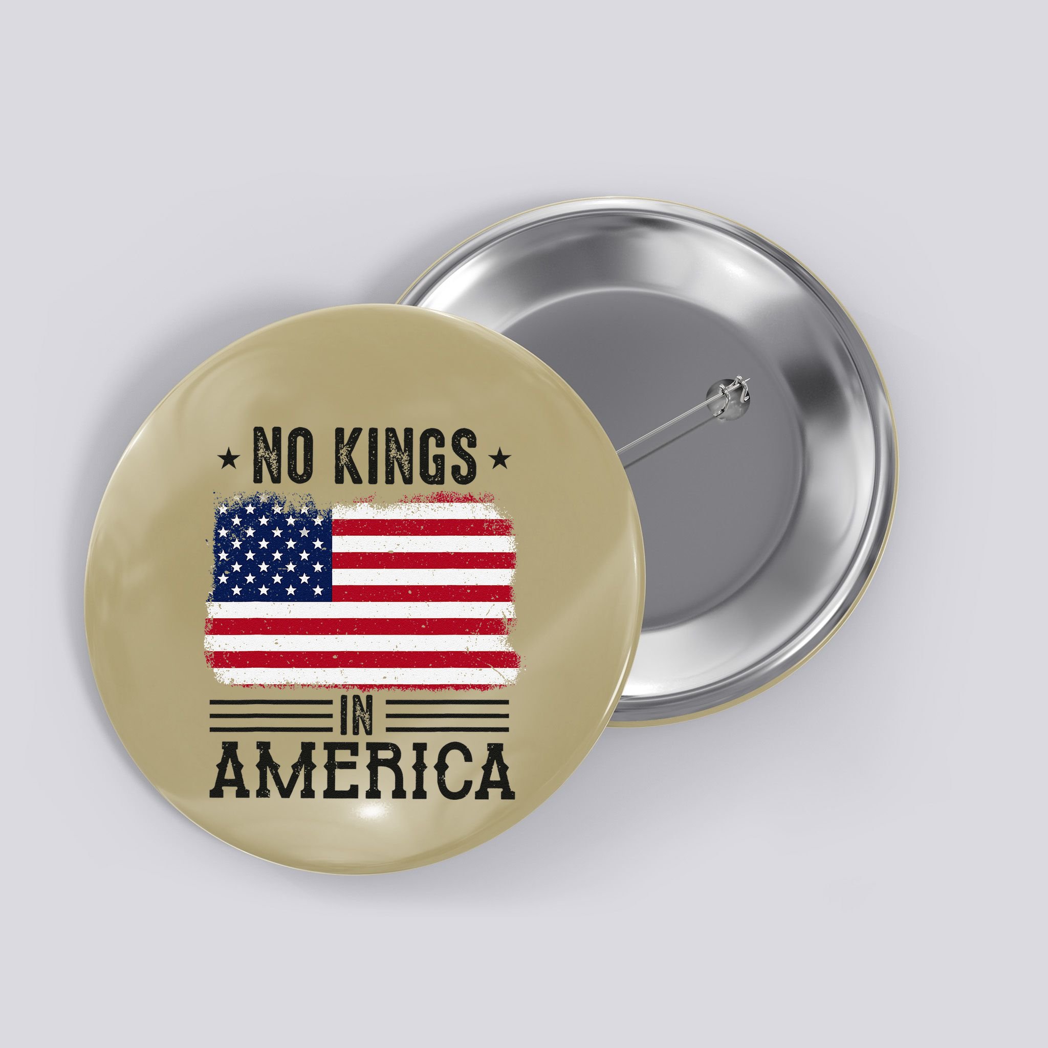 No Kings In America Flag Protest Save Democracy Button