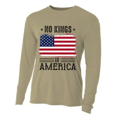 No Kings In America Flag Protest Save Democracy Cooling Performance Long Sleeve Crew