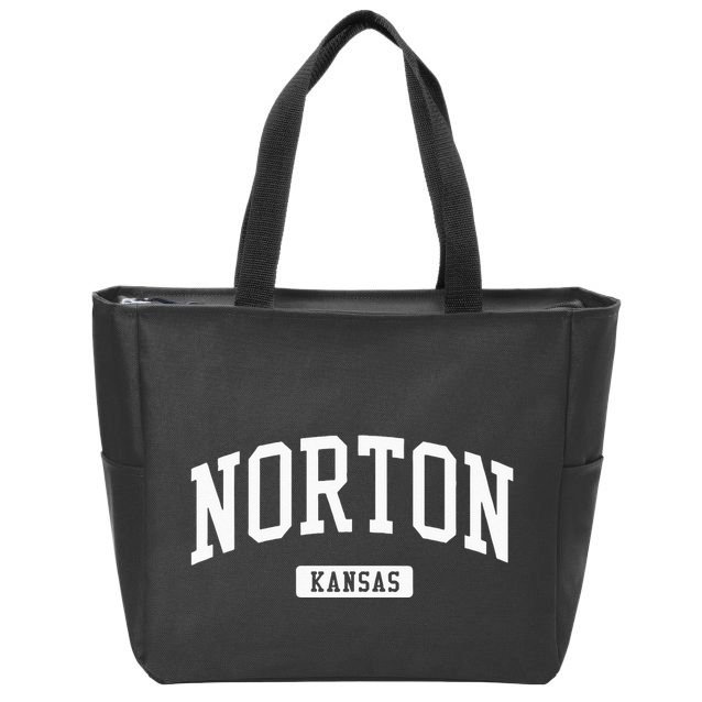Norton Kansas KS Vintage Athletic Sports Design Zip Tote Bag
