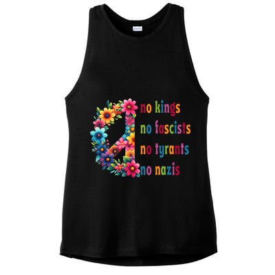 No Kings No Fascists No Tyrants No Nazis Ladies PosiCharge Tri-Blend Wicking Tank