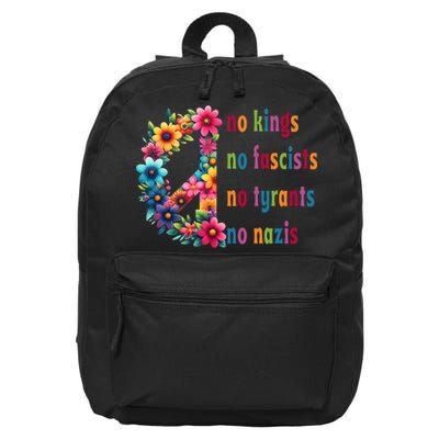 No Kings No Fascists No Tyrants No Nazis 16 in Basic Backpack