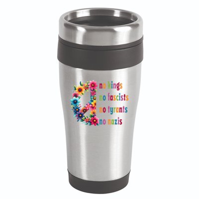 No Kings No Fascists No Tyrants No Nazis 16oz Travel Tumbler