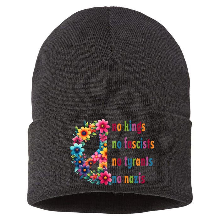 No Kings No Fascists No Tyrants No Nazis Sustainable Knit Beanie