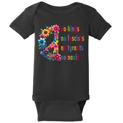 No Kings No Fascists No Tyrants No Nazis Baby Bodysuit
