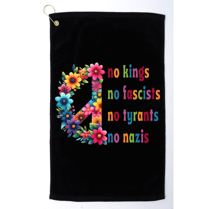 No Kings No Fascists No Tyrants No Nazis Golf Towel