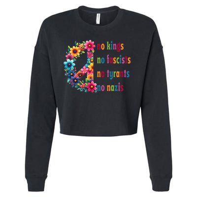 No Kings No Fascists No Tyrants No Nazis Cropped Pullover Crew
