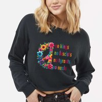 No Kings No Fascists No Tyrants No Nazis Cropped Pullover Crew