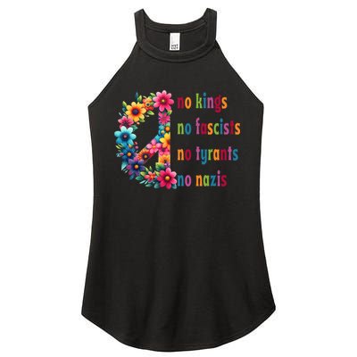 No Kings No Fascists No Tyrants No Nazis Women's Perfect Tri Rocker Tank