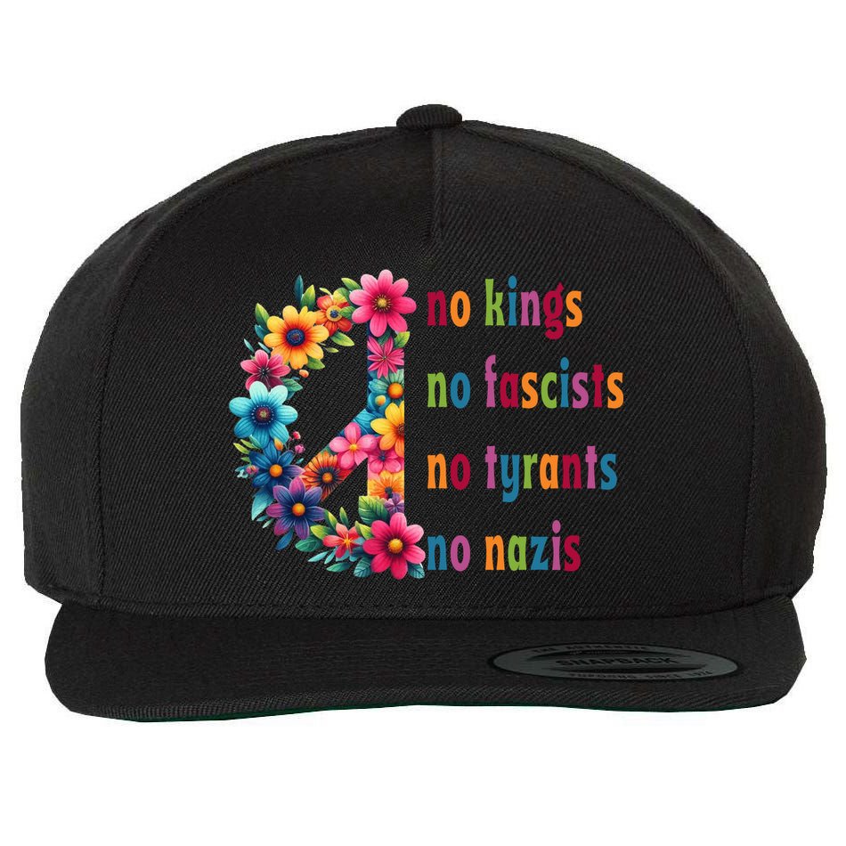 No Kings No Fascists No Tyrants No Nazis Wool Snapback Cap