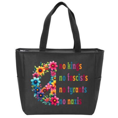 No Kings No Fascists No Tyrants No Nazis Zip Tote Bag
