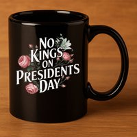 No Kings On Presidents Day Retro Anti Trump Subtle Protest 11oz C Handle Ceramic Mug
