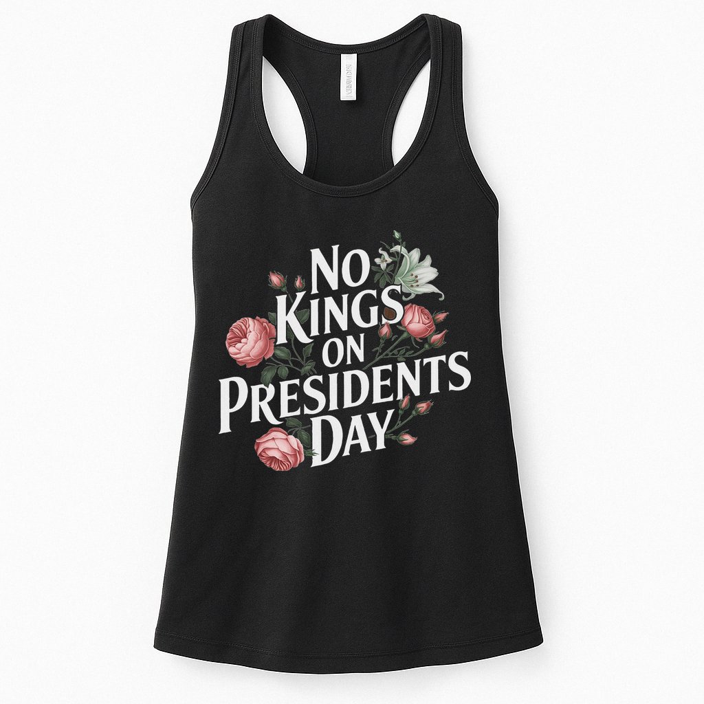 No Kings On Presidents Day Retro Anti Trump Subtle Protest Womens Tank Top