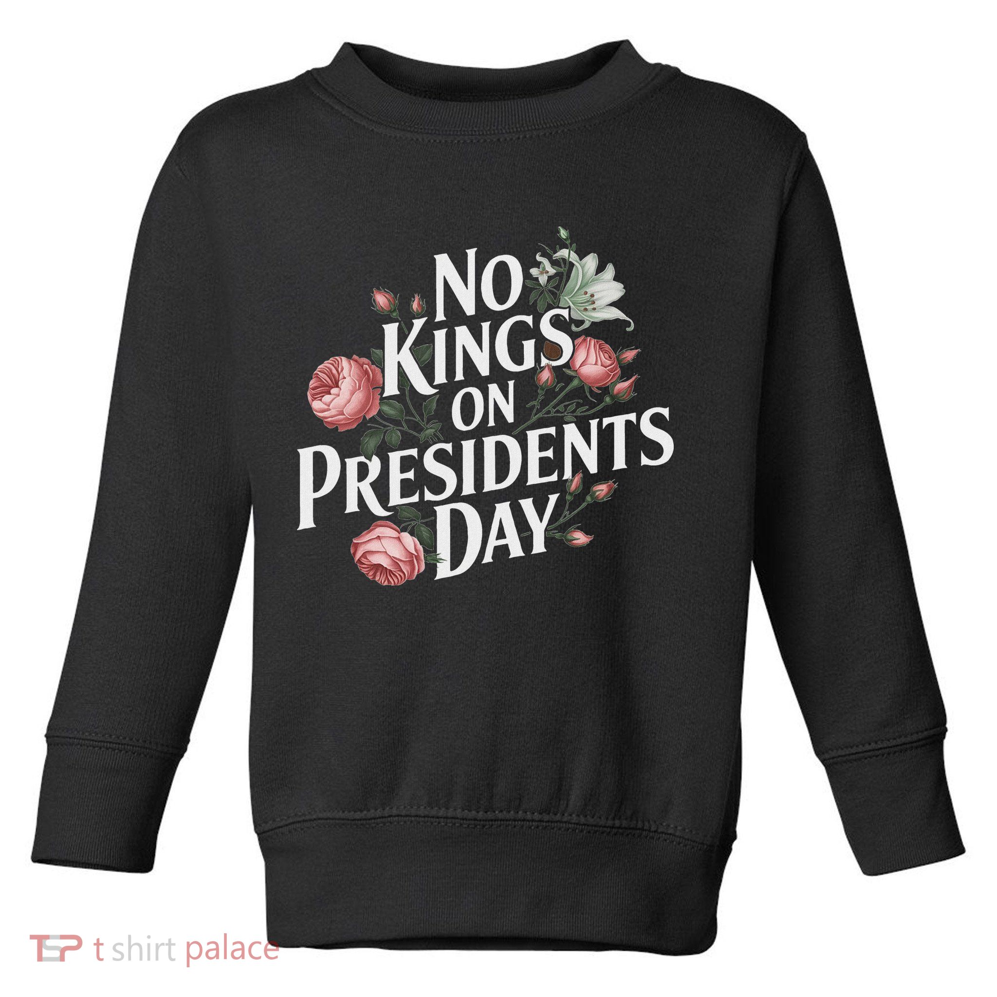 No Kings On Presidents Day Retro Anti Trump Subtle Protest Toddler Sweatshirt