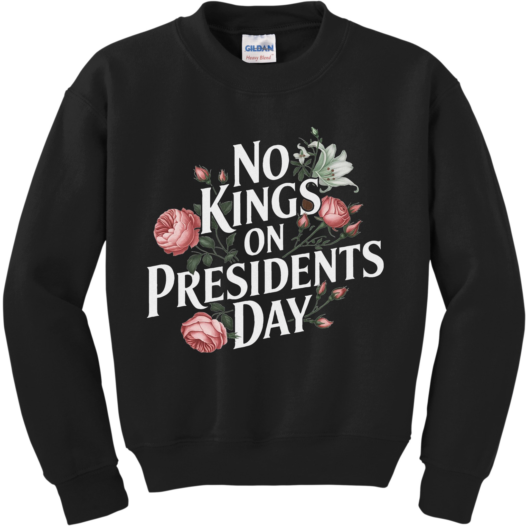 No Kings On Presidents Day Retro Anti Trump Subtle Protest Kids Sweatshirt