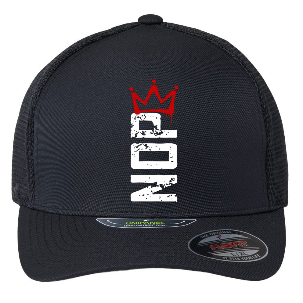 No Kings Protest Sign Vertical Flexfit Unipanel Trucker Cap