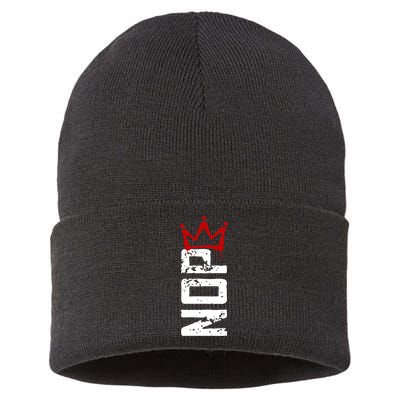 No Kings Protest Sign Vertical Sustainable Knit Beanie