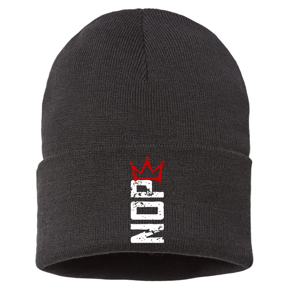 No Kings Protest Sign Vertical Sustainable Knit Beanie