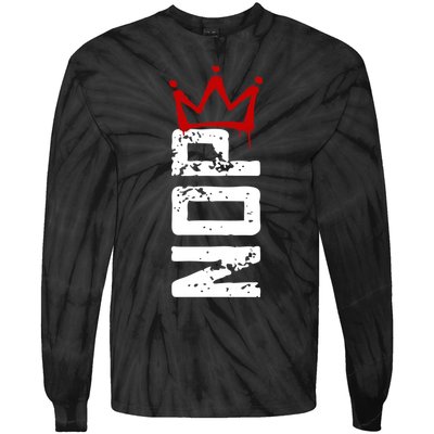No Kings Protest Sign Vertical Tie-Dye Long Sleeve Shirt