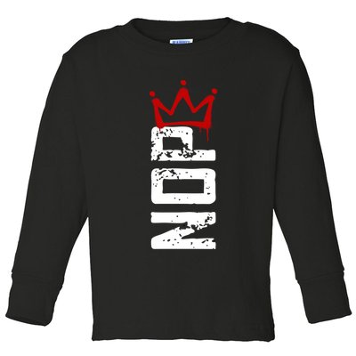 No Kings Protest Sign Vertical Toddler Long Sleeve Shirt