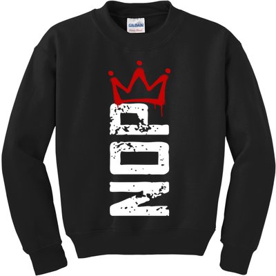 No Kings Protest Sign Vertical Kids Sweatshirt