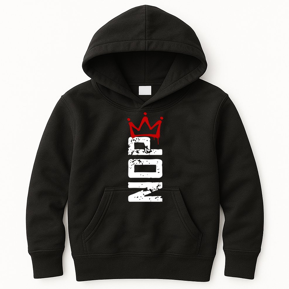 No Kings Protest Sign Vertical Kids Hoodie