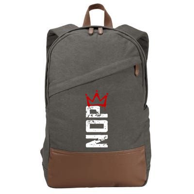 No Kings Protest Sign Vertical Cotton Canvas Backpack