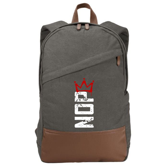 No Kings Protest Sign Vertical Cotton Canvas Backpack