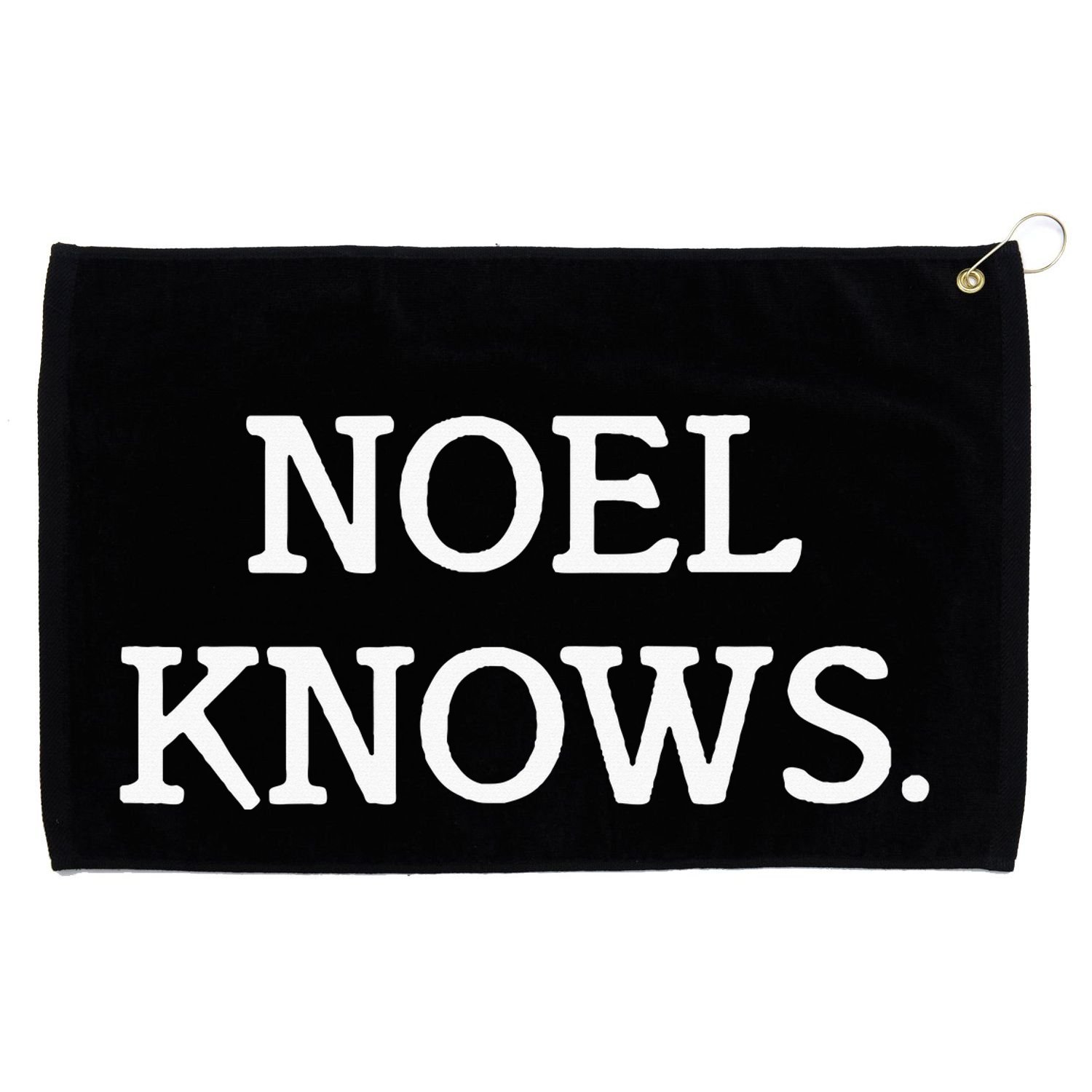 Noel Knows Personalized Novelty Grommeted Golf Towel