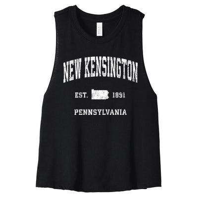 New Kensington Pennsylvania Pa Vintage Athletic Sports Women's Racerback Cropped Tank