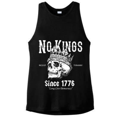 No Kings Since 1776 Skull Resist Long Live Democracy Ladies PosiCharge Tri-Blend Wicking Tank