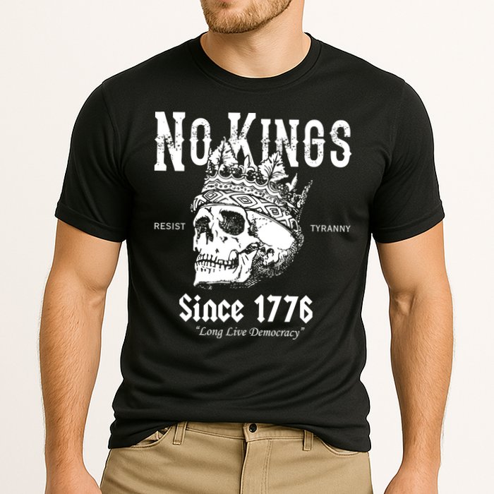 No Kings Since 1776 Skull Resist Long Live Democracy Cooling Performance Crew T-Shirt