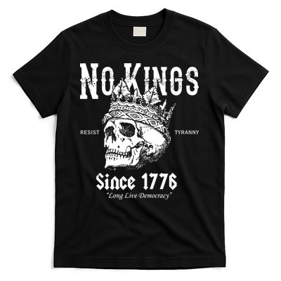 No Kings Since 1776 Skull Resist Long Live Democracy T-Shirt