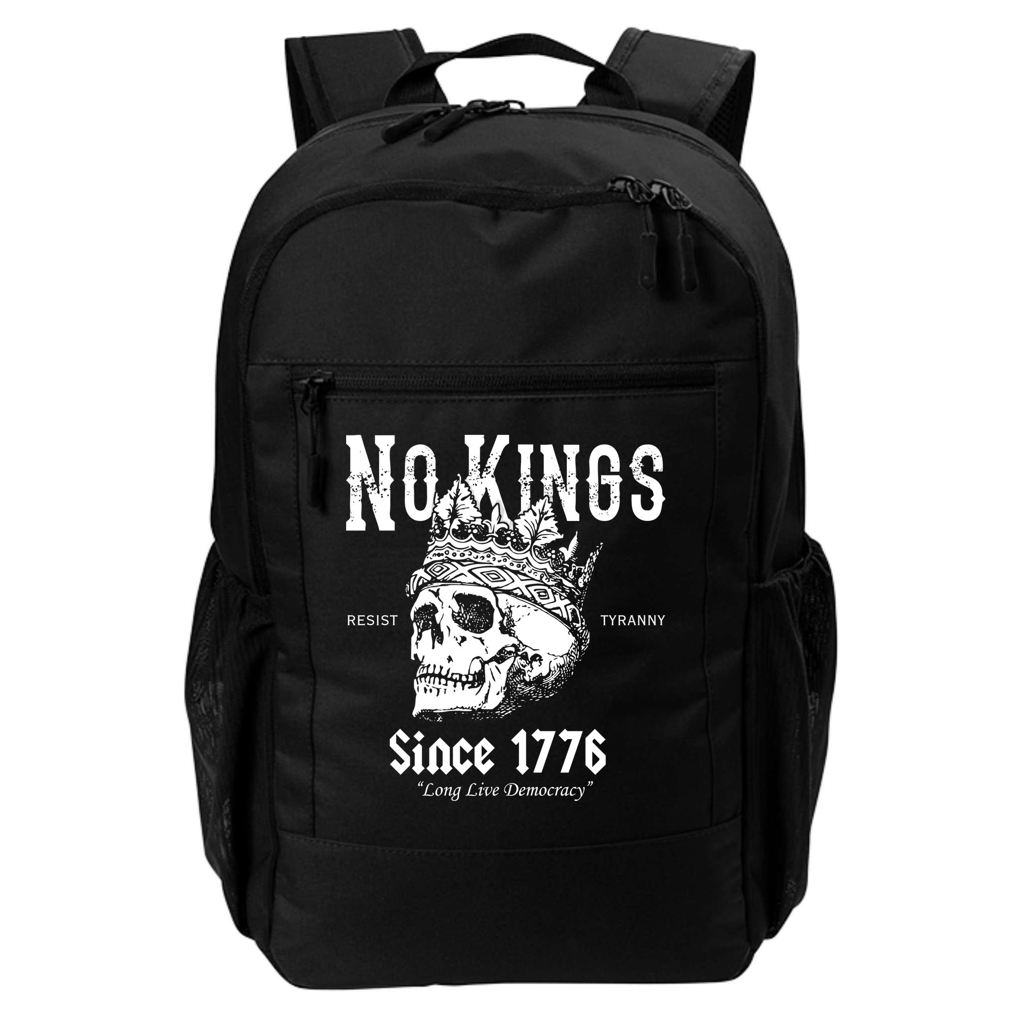 No Kings Since 1776 Skull Resist Long Live Democracy Backpack