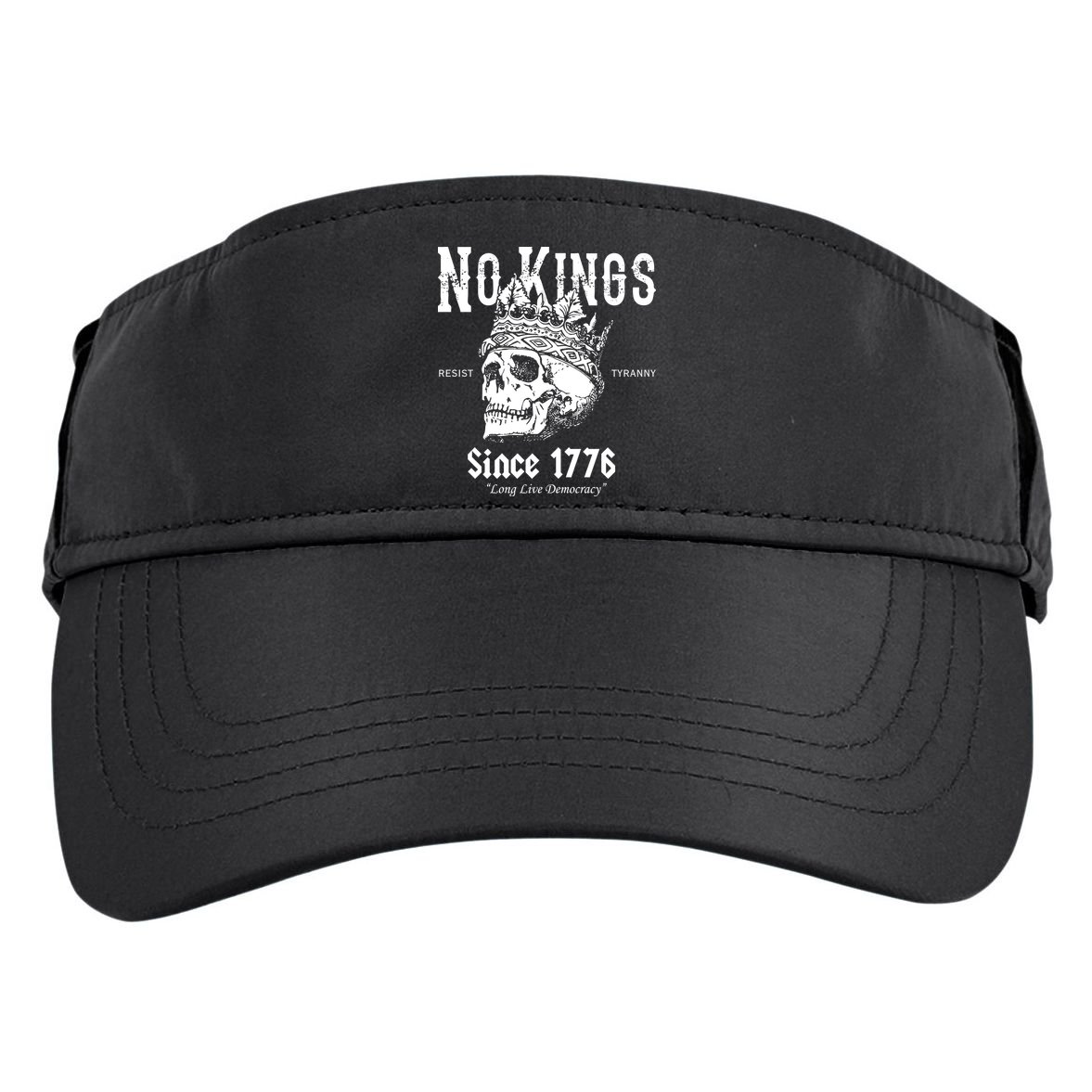 No Kings Since 1776 Skull Resist Long Live Democracy Adult Drive Performance Visor