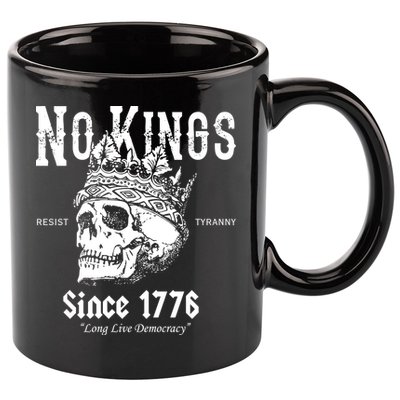 No Kings Since 1776 Skull Resist Long Live Democracy 11oz C Handle Ceramic Mug