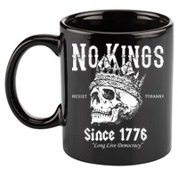 No Kings Since 1776 Skull Resist Long Live Democracy 11oz C Handle Ceramic Mug