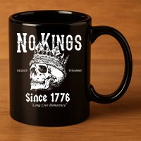 No Kings Since 1776 Skull Resist Long Live Democracy 11oz C Handle Ceramic Mug