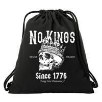 No Kings Since 1776 Skull Resist Long Live Democracy Drawstring Bag
