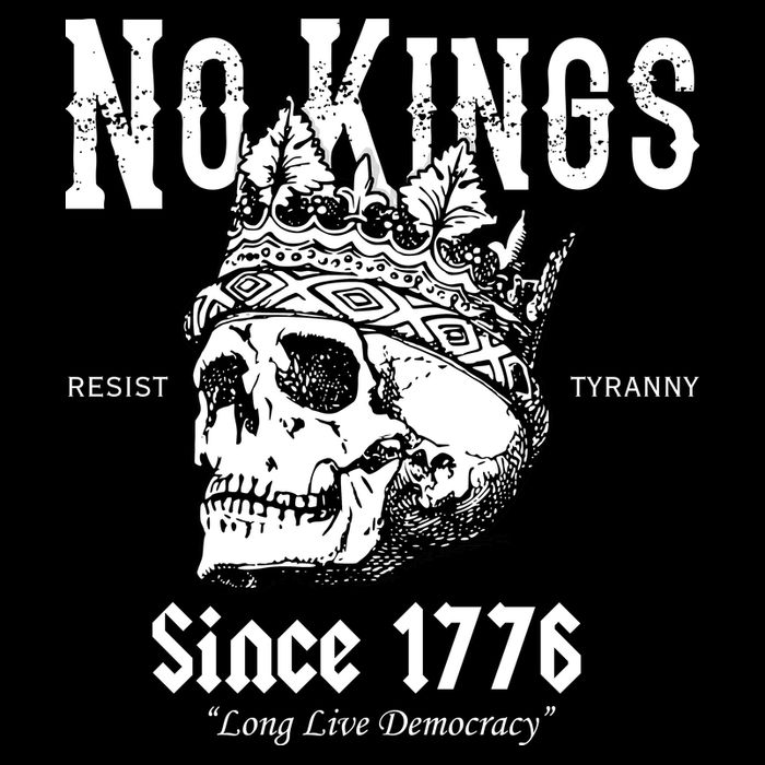 No Kings Since 1776 Skull Resist Long Live Democracy Drawstring Bag