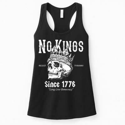 No Kings Since 1776 Skull Resist Long Live Democracy Womens Tank Top