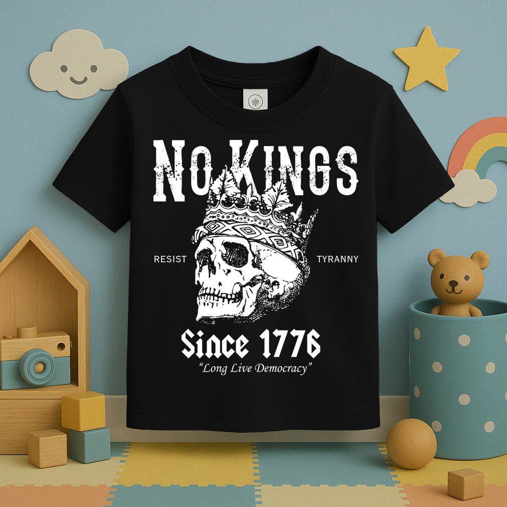No Kings Since 1776 Skull Resist Long Live Democracy Toddler T-Shirt